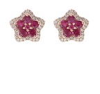 L1895947 REE8447R01MH 18K RG with Ruby/Dia Earrings