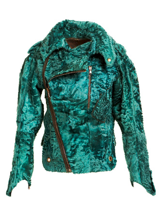 36613 FUR Каракуль косуха бирюза или зеленая