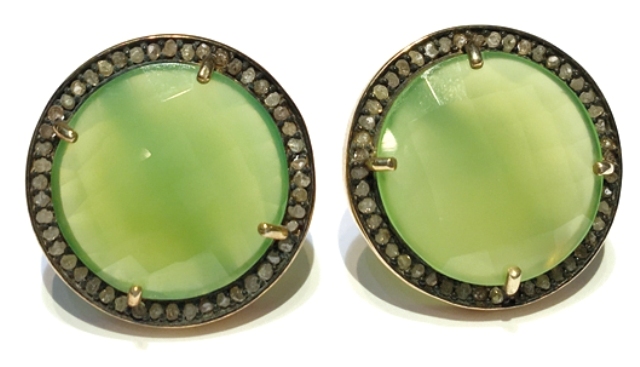 AQER39-1 Earrings Fiar. green