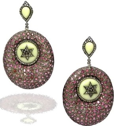 E 3078 Earrings TOURM RD JAR WH BAKE DIA