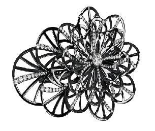 91327367 Abanico Collection 2 finger Flower Cocktail Diamond Ring with 0.5cts Round Cut Diamond Cen