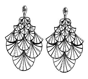 91327364 Abanico Collection Large Size Half Pave Set Earrings