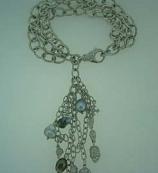BBB-00455-579 TRIPLE LRG FLINTSTONE CHAIN BRACELET/DECAY TASSLE 4" TASSLE