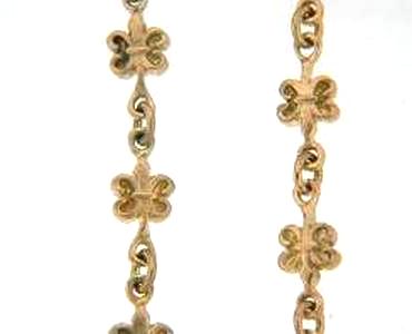 LLL-000121-004 PLAIN FLEUR DE LIS LINK CHAIN 21" (YG/DIA)