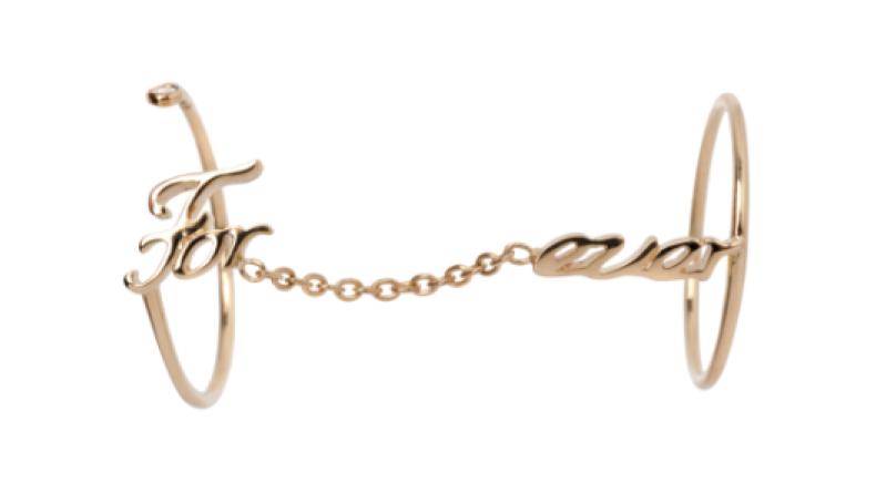 R1986 YG 52 mm RING TATTOO BAGUE FOR EVER DIAMANTS CHAINE