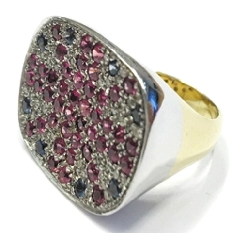 A2875  Ring Dia 0.20ct, Color stones 2.30ct