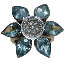 A3009/D Ring Dia 0.36ct, Aquamarine 12.0ct