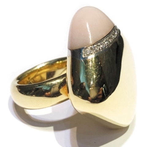 A3205d Ring Dia 0.18ct, Pink Opal 23.20g