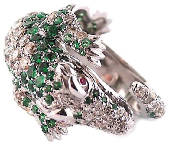 A901B19 Ring Dia Tsavorite