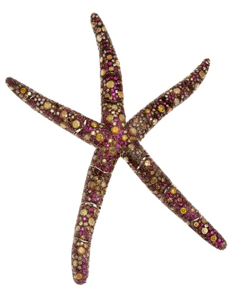 SP0020 Pendent/Brooch Dia fancy and Ruby