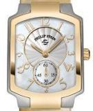 21-TG-FW Ladies Two Tone  Gold Clasic Tank, Sgl TimeZon, Mop Dial