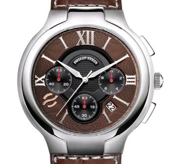 45-CRBRN Signature Round Large Case, brown chronograph Dial