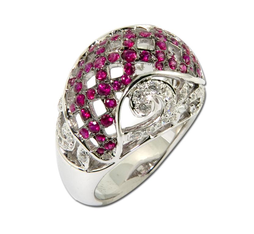 RG 5002 A03 Ring ACE LG WG, YG,  Dia and Rubies