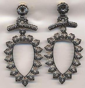 09-0162 EARRINGS ERE1 BIG SIZE BLACK GOLD GR 41.50