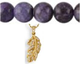 6842-R (14mm Purple Brazil) Small Feather W/Pave Bale (14R 1.09/26 Br 0.12)