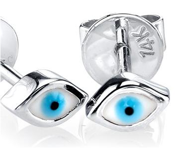 E27231-W MINI ENAMEL EVIL EYE STUDS (14W .79/2 ENML)