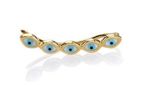 E32689-W ENAMEL EVIL EYE EAR WIRE (RIGHT) 14W 0.79