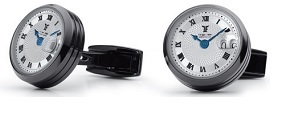 CBD-PB02 Steel Plated Black PVD Cufflinks "Big Date"