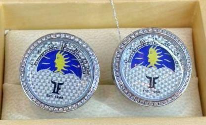 CMP-SM02D9 Polished Steel Cufflinks "Moon Phase" With 96 Dia VS G/H (0.50cts)-Silver Carbon Dial