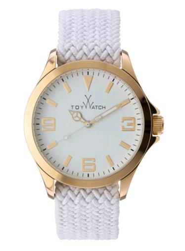 CRS01WH CRUISE STEEL WHITE DIAL WITH PINK GOLD DETAIL- WHITE ELASTIC STRAP WITH PINK GOLD BUCKLE