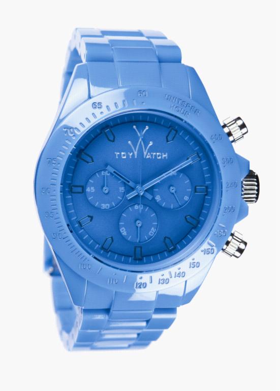 MO09LB Monochrome Chrono LT Blue Dial-Orange Bezel-LT BL Plasteramic Case-LT BL Plasteramic Strap