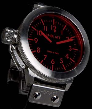 1092 U-BOAT Nightvision 53 AS 1R Steel , Automatic black/red arabic, leatherrstrap black, 3 ATM