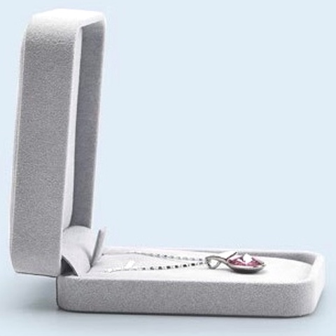 GRACE H05903  Коробка серая  под колье-подвеска 7*10*3,5см