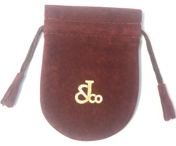 JACOB & CO  Мешочек  иск.замша  бордовый  6,5*9,8см