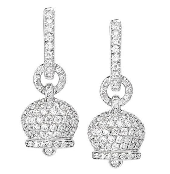 32556 Small Campanella earrings in white gold and diamonds pave