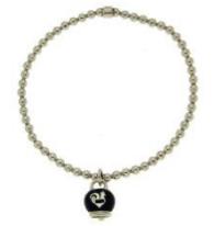 37925 Et Voila Elastic bracelet  with micro campanella charm in silver and blue enamel gent "M"