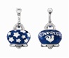 41823 Medium Et Voila Campanella earrings  in silver and pearly blue enamel with stars