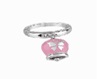 41885 Anello size(13) Et Voila Campanella piccolo in argento e smalto rosa intenso con farfalla sul