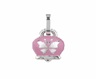 41887 Medium Et Voila Campanella charm in silver and pink enamel with butterfly