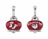 41824 Medium Et Voila Campanella earrings in silver and pearly red enamel wiht  horns