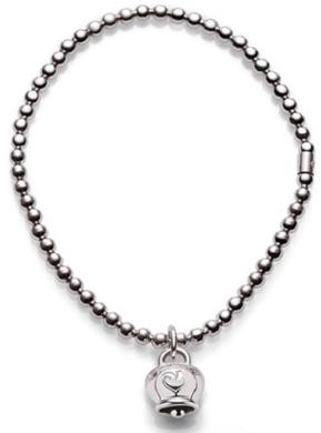 37272 Et Viola Bracelet in silver, with micro campanella charm in shiny silver M