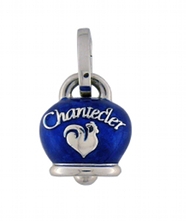 31760  Medium Et Voila Campanella charm  in silver and pearly  blue enamel wiht stars