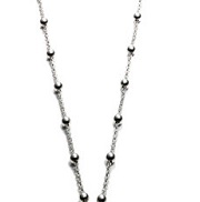 35280 45 cm chain wiht beads in silver and stamp shaped clasp