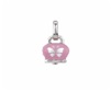 41886  Small Et Voilà Campanella charm in silver and pink enamel with butterfly on the back