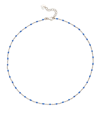 39672 Chain 38 – 42 cm in silver and blue enamel