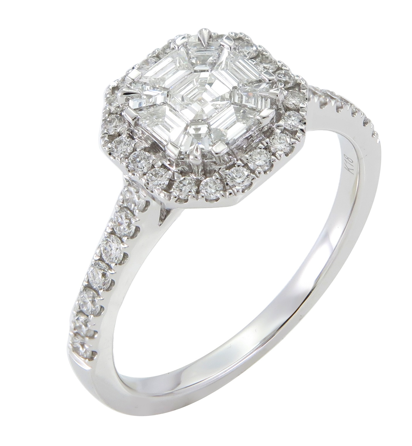 V2138618 DRN0415R01MH  18K WG with Dia Ring