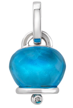 43003  Medium Et Voila Campanella charm Blue topaz hand-faceted resin and one diamond