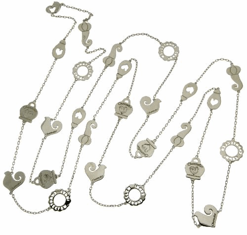 34468 Catena lunga 100 cm con simboli Chantecler in argento