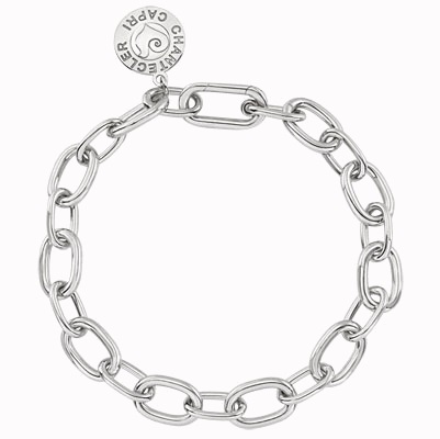 42977 Bracelet in silver with Chantecler logo pendant 18 cm oval links