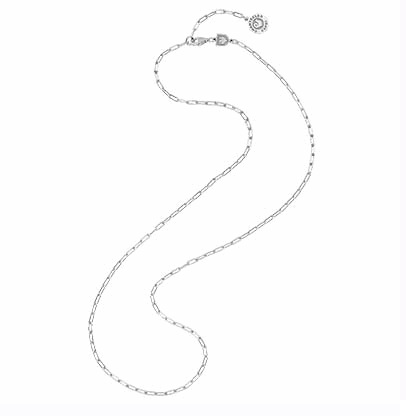 43010 Medium rectangular link chain in silver with Chantecler logo pendant 52-55 cm