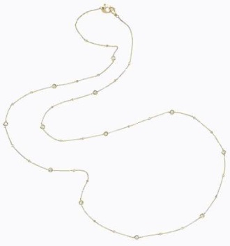 37888 Capri long chain in 18Kt yellow gold and diamonds 84cm