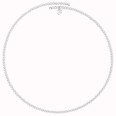 42459 Chocker in white paste and silver