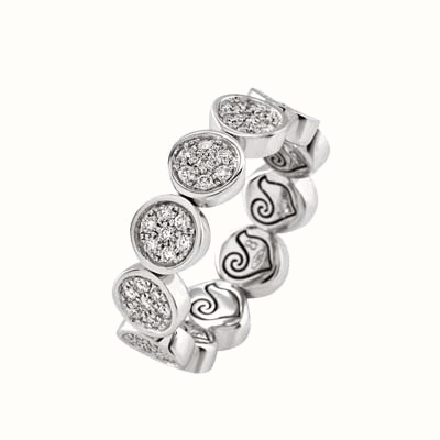 44374 Flexible Paillettes eternity ring featuring pavé-set brilliant-cut diamonds, crafted in 18kt w