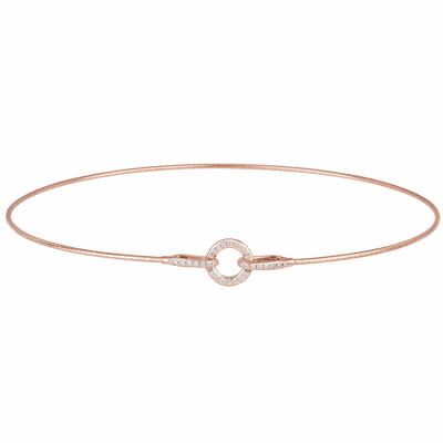 41148 Choker in 18Kt pink gold with round diamond clasp